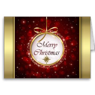 Christmas Tree Ornament Bokeh Lights Greeting Card