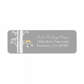 Birch Trees & Love Birds Custom Return Address Labels