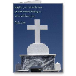 Psalm 1285 Marble Cross Greeting Card