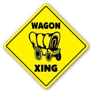 WAGON CROSSING Sign xing gift novelty lover western wagon horse covered  Street Signs  Patio, Lawn & Garden