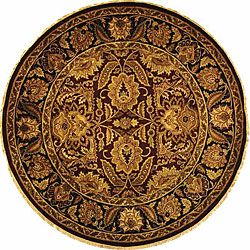 Safavieh Handmade Classic Jaipur Burgundy/ Black Wool Rug (6 Round) Red Size 52 x 84