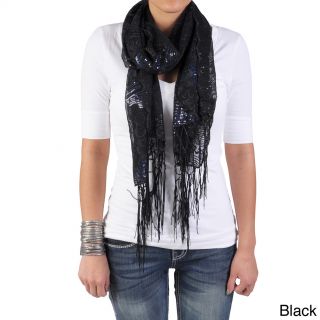 Hailey Jeans Co Womens Fringe Detail Sequined Scarf