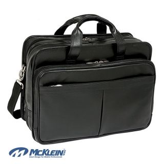 Mcklein Walton Leather Double Compartment Laptop Briefcase