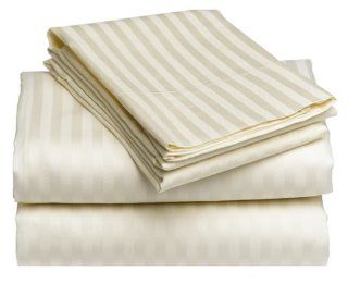 Divatex King 275 TC Woven Stripe Sheet Set   Pillowcase And Sheet Sets