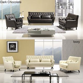 Furniture Of America Halifax 3 piece Leatherette Sofa Loveseat And Chair Set