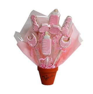 new baby girl biscuit bouquet by biccies