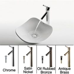 Kraus White Tulip Ceramic Sink And Sheven Faucet