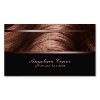 Simple Lock Of Brown Hair Stylist Card Business Card Template