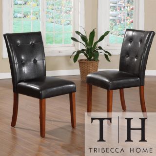 Tribecca Home Hutton Faux Leather Upholstered Dining Chairs (set Of 2)