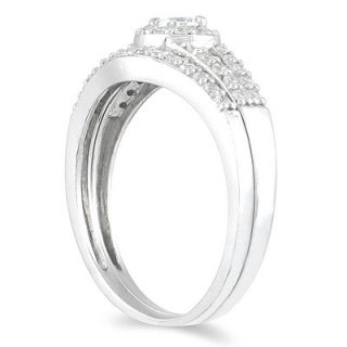 Szul Jewelry White Gold Round Cut Diamond Bridal Ring Set