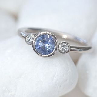 blue sapphire engagement ring, size l half by lilia nash jewellery