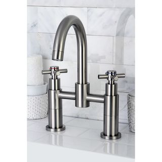 Satin Nickel Deck Mount Tub Faucet Bathroom Faucets