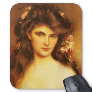 Albert Lynch "Young Beauty With Flowers" Mousepad