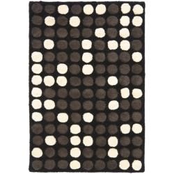 Handmade Soho Dots Black New Zealand Wool Rug (2 X 3)