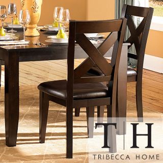 Tribecca Home Acton Warm Merlot X back Casual Dining Side Chairs (set Of 2)