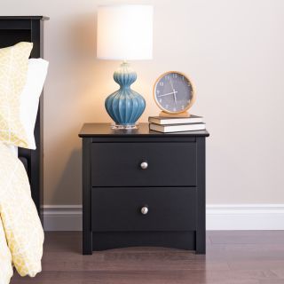 Club Clean Sonoma Two drawer Nightstand Black Size 2 drawer