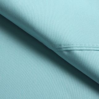 Elite Home Products Classic Percale Oversize Sheet Set Blue Size Queen