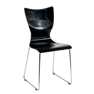 Laurel Black Wood Embossed Chairs (set Of 2)