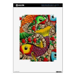 Colorful Ceramic Fish Art Skin For iPad 3