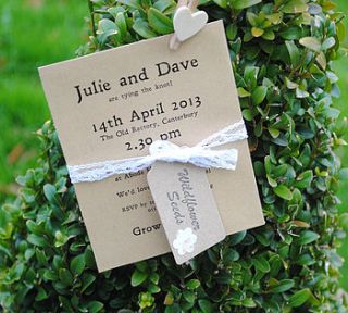 personalised seed packet wedding invite by wildflower favours