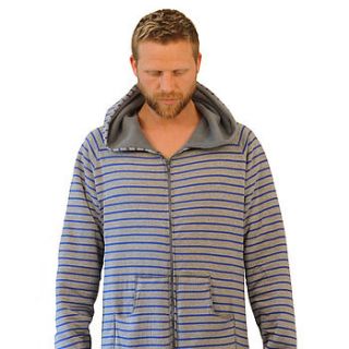 striped men's zip up onesie by boe suits