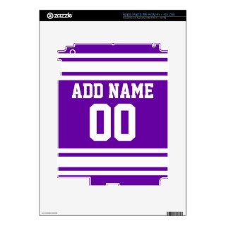 Purple White Football Jersey Custom Name Number iPad 3 Skin