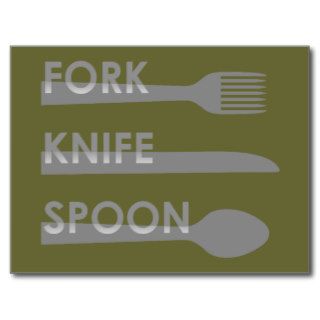 Fork, Knife, Spoon Postcards