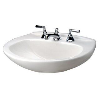 Mansfield Alto IV or Foxhill White Pedestal Sink Top (8" Widespread) 292 8WHT   Single Bowl Sinks  