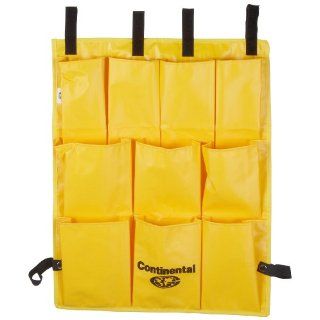 Continental 277 Yellow Ten Pocket Caddy Bag for 275, 54 and 55 Cart Janitorial Carts