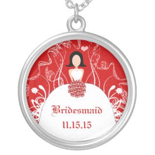 Black Hair Red Wedding 1st Christmas Necklace