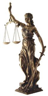 Bronze Intricately Lady Justice with Scales Decorative Figurine   Collectible Figurines