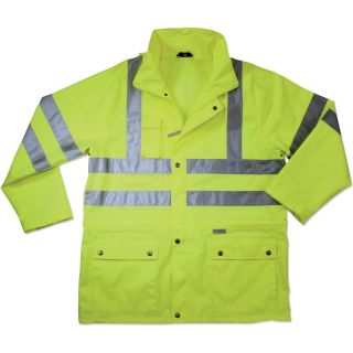 Ergodyne High-Visibility Class 3 Rain Jacket — Lime, 3XL, Model# 8365  Safety Jackets