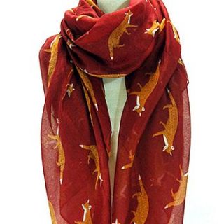 fox print scarf by cherry & joy