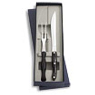 NEW Model 1834 CUTCO Carving Set in Gift Box. High Carbon Stainless Carver and 12" Carving Fork in factory sealed plastic bags with CUTCO cardboard sheaths. Knife has 9" Double D� (DD) serrated blade and 5�" pearl diamond handle. Coasters 