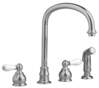 American Standard 4751.712.295 Hampton Two handle Kitchen Faucet with Hand Spray, Satin Nickel   Touch On Kitchen Sink Faucets  