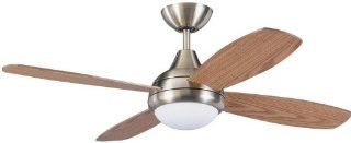 Kendal Lighting AC10842 AB Aviator 42 Inch Ceiling Fan, Antique Brass Finish with Reversible Light/Medium Walnut Blades and Integrated Light Kit    