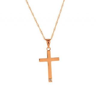 EternaGold Diamond Accent Cross Pendant with 18 Chain 14K Gold —