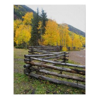 A wooden fence in the mountains, Colorado Posters