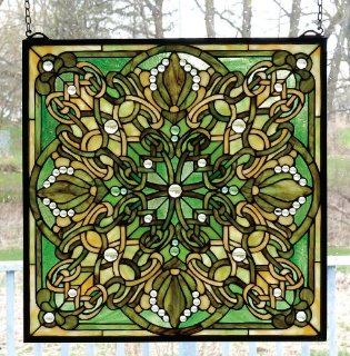 Meyda Lighting 98260 20"W X 20"H Lace Knotwork Stained Glass Window