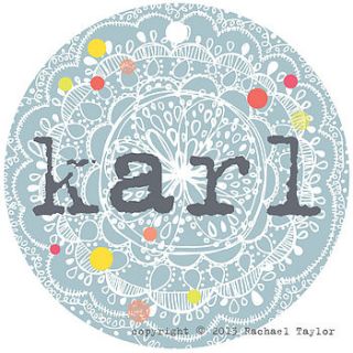 'k' name tags by rachael taylor