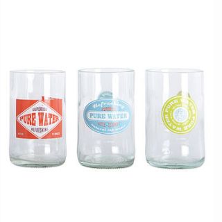 set of three 'pure water' glasses by drift living