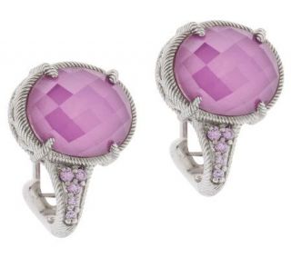 Judith Ripka Sterling Faceted Doublet Earrings with Diamonique —