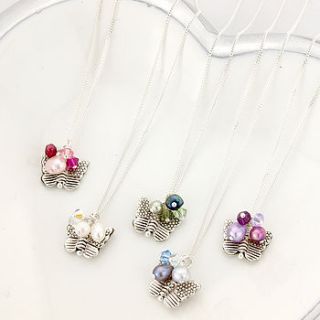 butterfly, pearl and crystal necklaces in a variety of colours by bish bosh becca