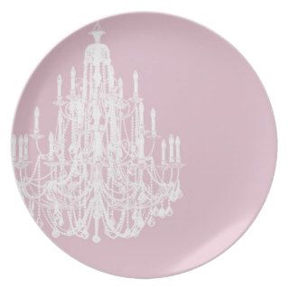 Chic Pink Chandelier Plates
