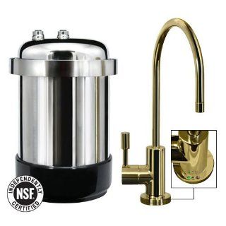 WaterChef® U9000 Premium Under Sink Water Filtration System (Polished Brass Faucet)   Undersink Water Filtration Systems  