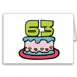 63 Year Old Birthday Cake Greeting Card