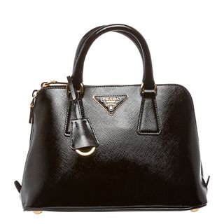 Prada 'Promenade' Mini Black Saffiano Leather Dome Satchel Prada Designer Handbags