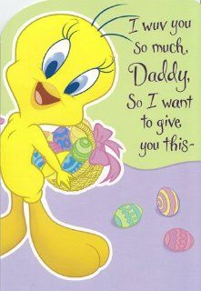 Easter Card Looney Tunes Tweety Bird "I Wuv You so Much Daddy" Health & Personal Care