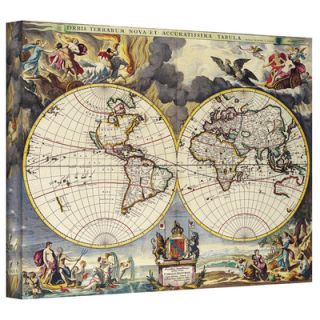 Art Wall Antique Maps Map of the World Gallery Wrapped Canvas Wall