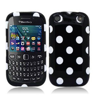 Aimo BB9310PCPD301 Trendy Polka Dot Hard Snap On Protective Case for BlackBerry Curve 9310   Retail Packaging   Black/White Cell Phones & Accessories
